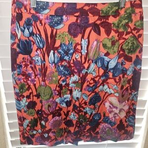 J. Crew Multicolor Floral Pencil Skirt